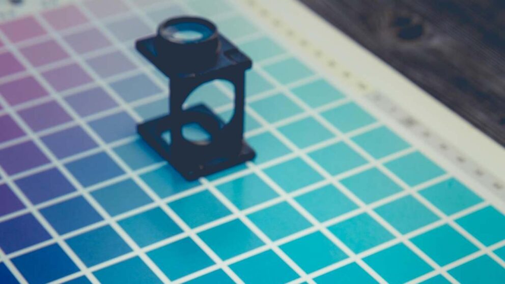 A color selection sheet, illustrating a printer's move from hybrid to private cloud.